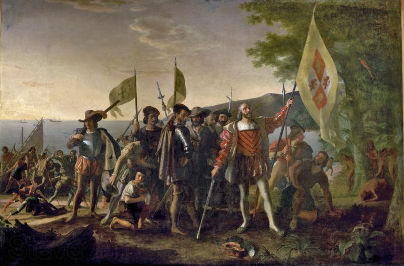 John Vanderlyn Landing of Columbus Norge oil painting art